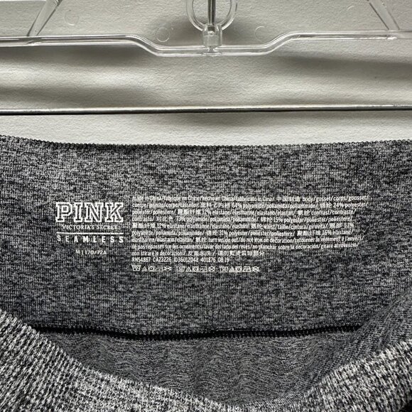 Victoria's Secret PINK High Waisted Seamless Yoga Leggings Gray Black Sz Medium - Picture 7 of 8